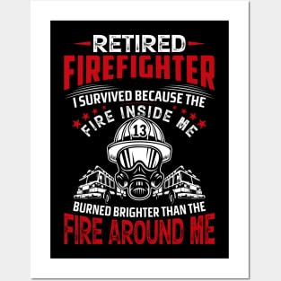 Retired Firefighter - Professional Firefighter T Shirt Posters and Art